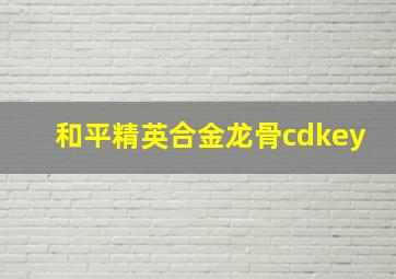 和平精英合金龙骨cdkey