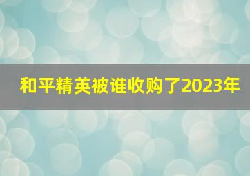 和平精英被谁收购了2023年