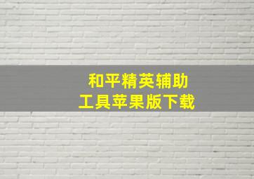 和平精英辅助工具苹果版下载