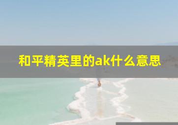 和平精英里的ak什么意思