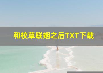 和校草联姻之后TXT下载