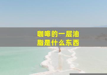 咖啡的一层油脂是什么东西