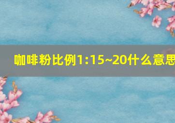 咖啡粉比例1:15~20什么意思