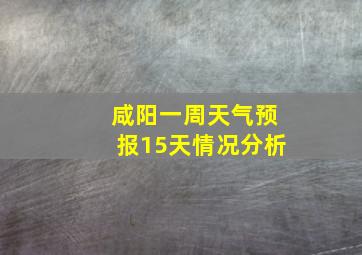 咸阳一周天气预报15天情况分析