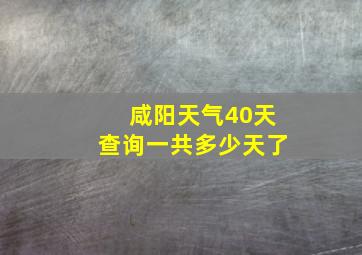 咸阳天气40天查询一共多少天了