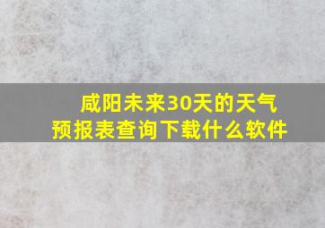 咸阳未来30天的天气预报表查询下载什么软件