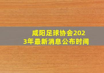 咸阳足球协会2023年最新消息公布时间