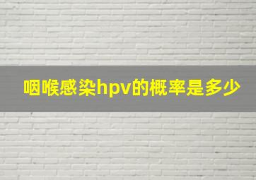 咽喉感染hpv的概率是多少