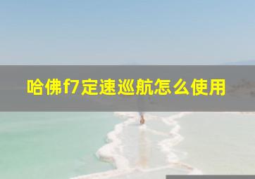 哈佛f7定速巡航怎么使用