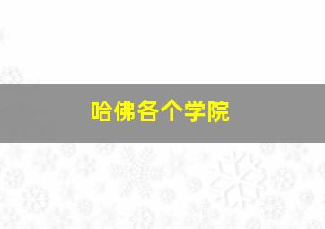 哈佛各个学院