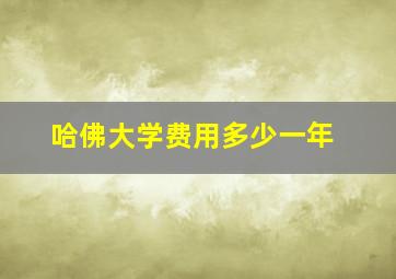 哈佛大学费用多少一年