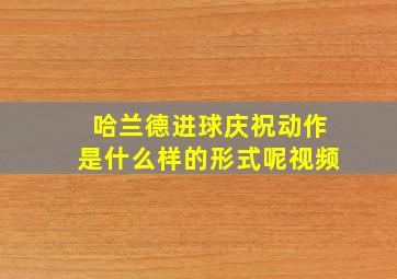 哈兰德进球庆祝动作是什么样的形式呢视频