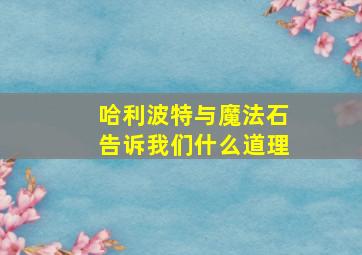 哈利波特与魔法石告诉我们什么道理