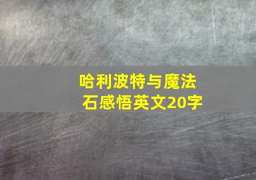 哈利波特与魔法石感悟英文20字