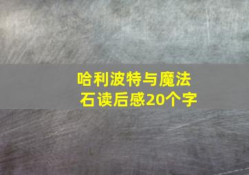 哈利波特与魔法石读后感20个字