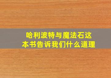 哈利波特与魔法石这本书告诉我们什么道理