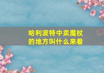 哈利波特中卖魔杖的地方叫什么来着