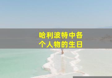 哈利波特中各个人物的生日