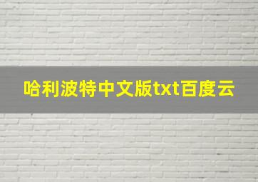 哈利波特中文版txt百度云