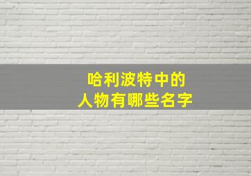 哈利波特中的人物有哪些名字