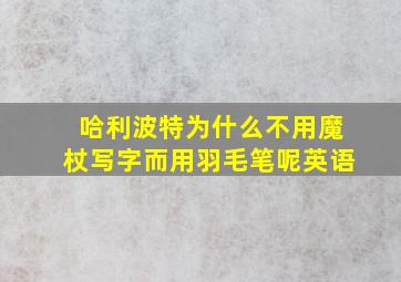 哈利波特为什么不用魔杖写字而用羽毛笔呢英语