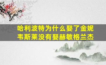 哈利波特为什么娶了金妮韦斯莱没有娶赫敏格兰杰