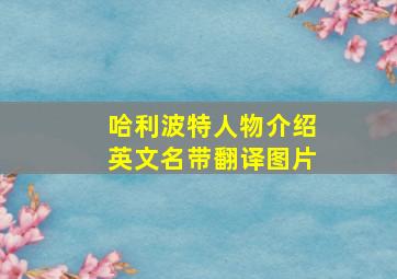 哈利波特人物介绍英文名带翻译图片