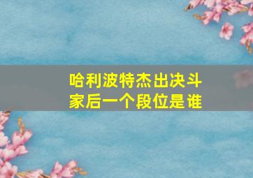 哈利波特杰出决斗家后一个段位是谁