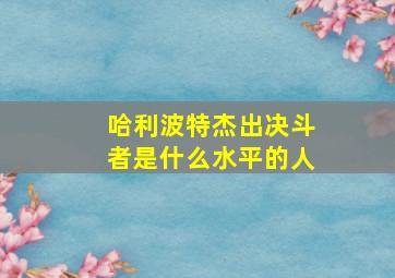 哈利波特杰出决斗者是什么水平的人