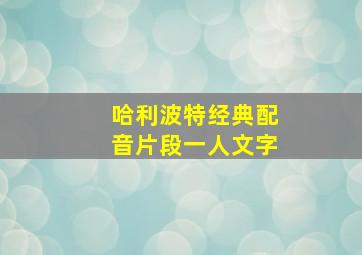 哈利波特经典配音片段一人文字