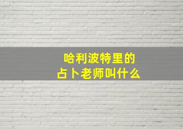 哈利波特里的占卜老师叫什么