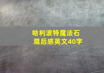 哈利波特魔法石观后感英文40字