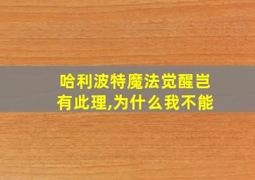 哈利波特魔法觉醒岂有此理,为什么我不能