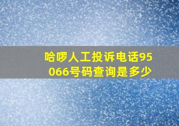 哈啰人工投诉电话95066号码查询是多少