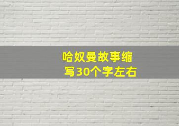 哈奴曼故事缩写30个字左右