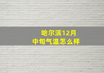 哈尔滨12月中旬气温怎么样