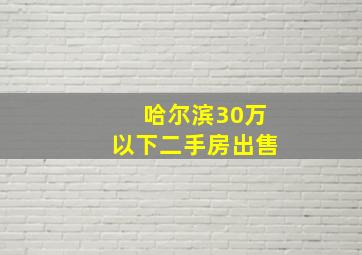 哈尔滨30万以下二手房出售