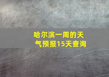 哈尔滨一周的天气预报15天查询