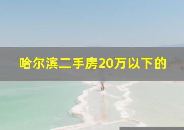 哈尔滨二手房20万以下的