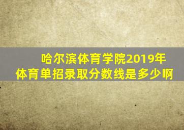 哈尔滨体育学院2019年体育单招录取分数线是多少啊