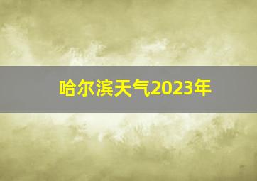 哈尔滨天气2023年