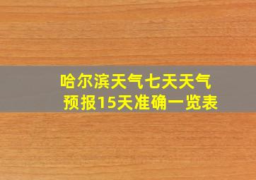 哈尔滨天气七天天气预报15天准确一览表