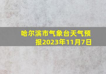 哈尔滨市气象台天气预报2023年11月7日