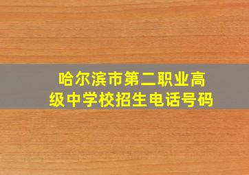 哈尔滨市第二职业高级中学校招生电话号码