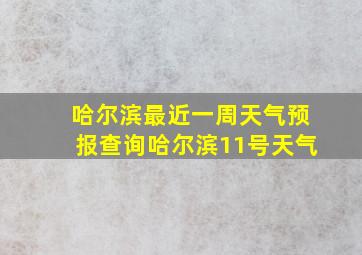 哈尔滨最近一周天气预报查询哈尔滨11号天气