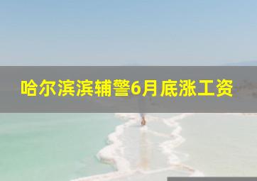 哈尔滨滨辅警6月底涨工资