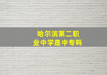 哈尔滨第二职业中学是中专吗