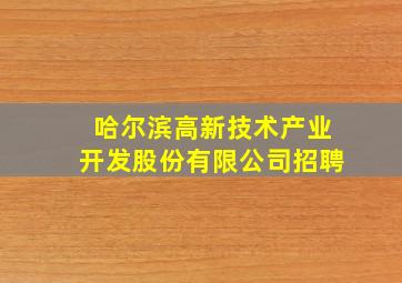 哈尔滨高新技术产业开发股份有限公司招聘