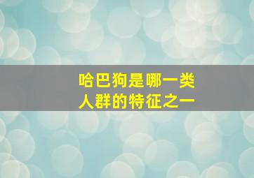 哈巴狗是哪一类人群的特征之一