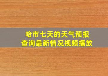 哈市七天的天气预报查询最新情况视频播放